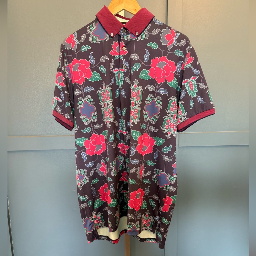 Greyson Floral Geo Print Polo